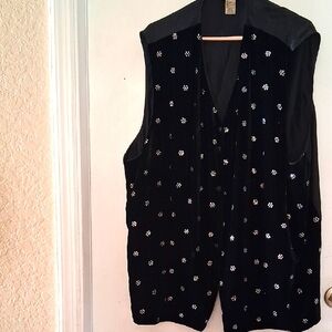 Kathryn Deene Black Vest with Silver Details #151P
